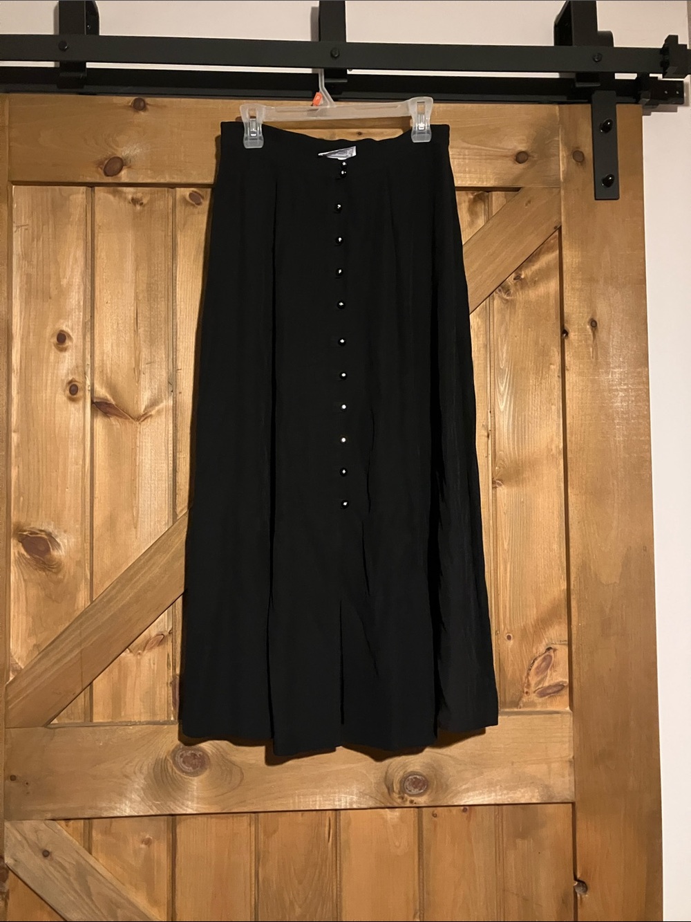 Vintage maxi goth grunge black skirt with diamond buttons